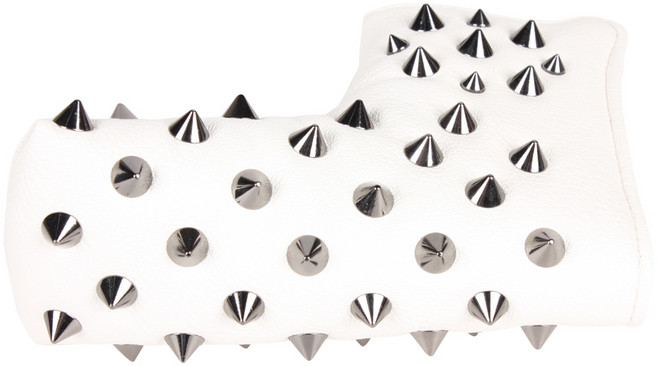 럭스골프 프리미엄 퀼팅 스터드 헤드커버 퍼터 블레이드형 LXHC013, 화이트 다크 실버