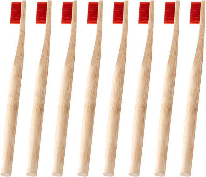 디에닐 제로웨이스트 온가족 나무 칫솔 라운드그립 랜덤발송, 8개, 1개입