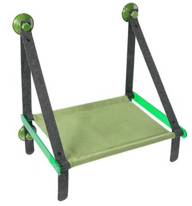 고양이 창문 부착형 공중 해먹, 녹색틀, 1개