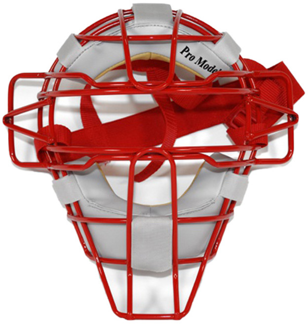 BRETT 輕量捕手面罩, 紅色 + 灰色, 1個