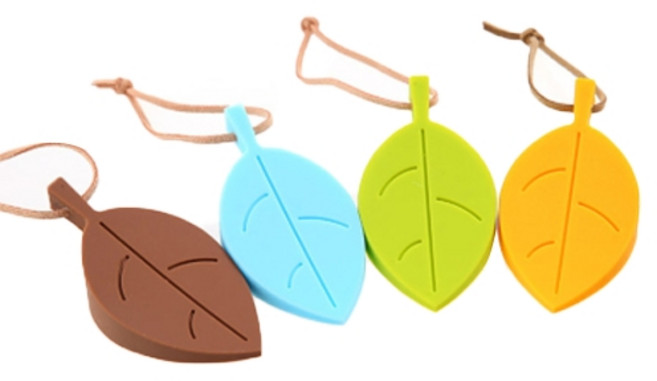 비제스코 나뭇잎 실리콘 문 콕 방지 도어스토퍼 4종 세트, 브라운, 푸른색, 그린, 옐로우, 1세트