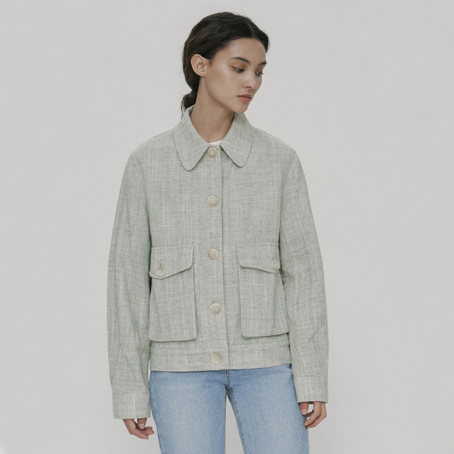 여성용 린넨 혼방 점퍼