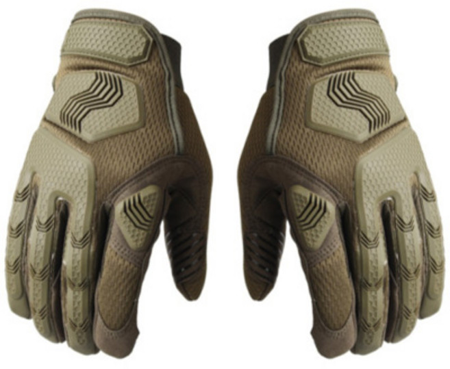 뽀마 안티슬립 바이크 장갑 좌 + 우 세트, 카키