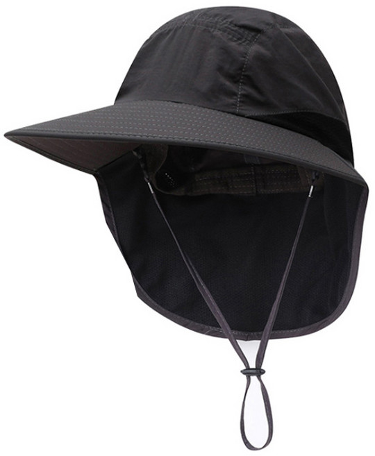 슬리밍 하이브리드 하이킹 햇빛가리개 모자, 다크그레이