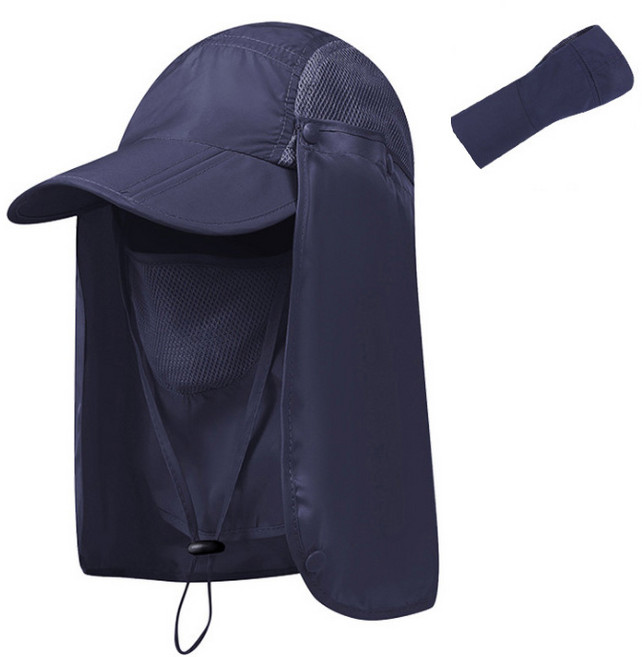접이식 360도 햇빛가리개 모자, 네이비