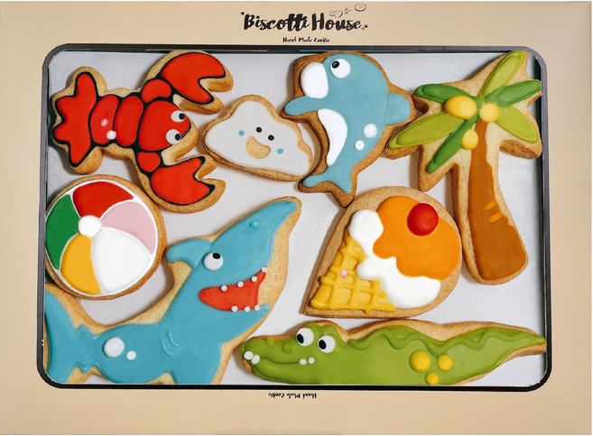 비스코티하우스 상어 친구 쿠키 8종 세트, 170g, 1세트