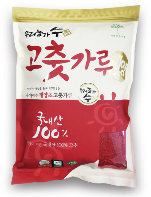 우리농가수 고춧가루 태양초 조미 보통맛, 1kg, 1개