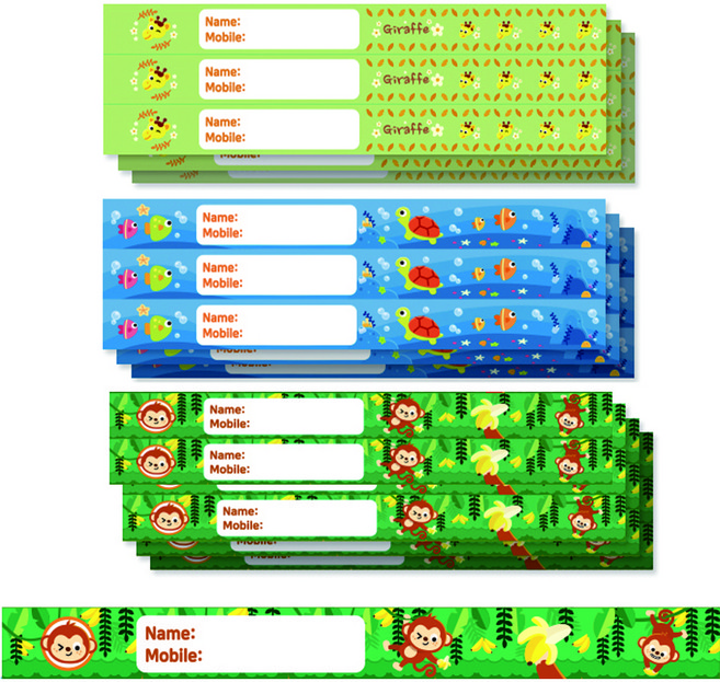 애니멀 미아방지 손목밴드, 원숭이 + 거북이 + 기린, 1세트