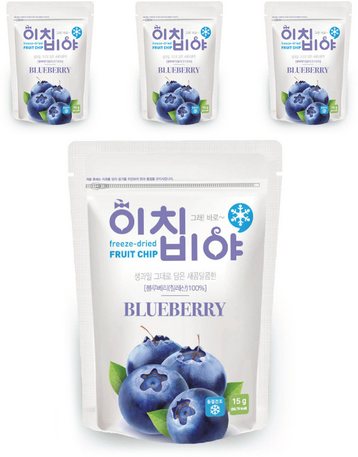 이치비야 프리미엄 동결건조 블루베리 과일칩, 15g, 4개