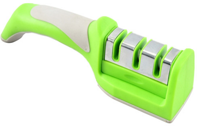 리빙에스 가정용 3단 칼갈이 그린그레이, 1개