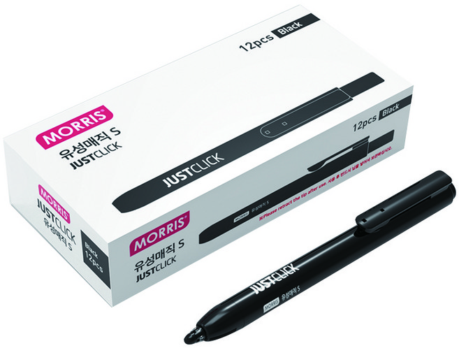 저스트클릭 유성매직 S, Black, 12개