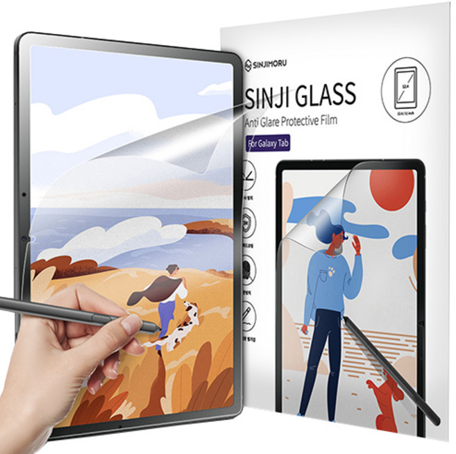 신지모루 태블릿 저반사 지문방지 소프트 필기감 액정보호필름, 1개, 클리어