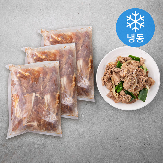 사조프레시미트 국내산 돈뒷다리 양념육 간장 불고기 3ea (냉동), 3kg, 1박스