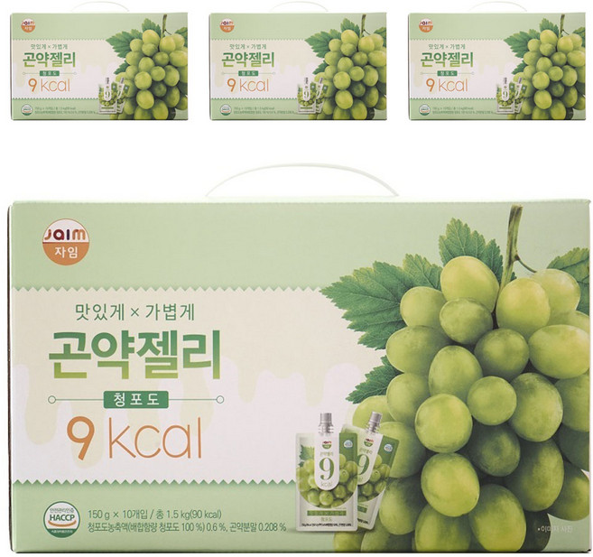 자임 곤약젤리 청포도, 1.5kg, 4개