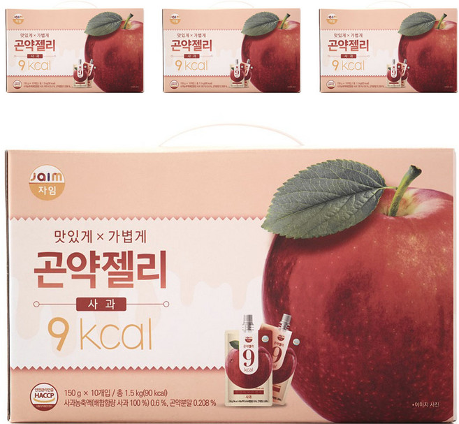 자임 곤약젤리 사과, 4개, 1.5kg