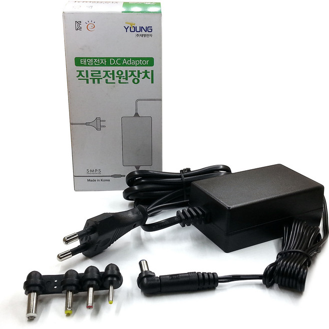 태영전자 직류전원장치 DC 어댑터 12V 2A, 1개