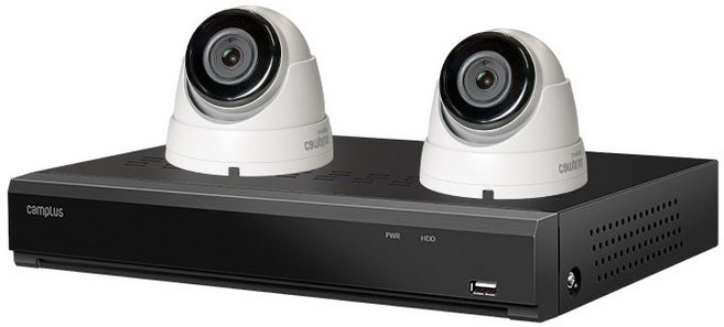캠플러스 메탈바디 500만화소 CCTV 돔카메라 실내용 2p + 4채널 녹화기 세트, 녹화기(CPR-480), 카메라(CPD-500), 1개