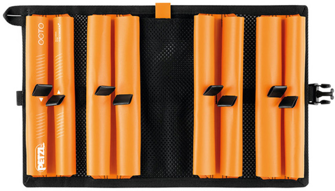 페츨 옥토 아이스 스크류 보관 파우치, 블랙 + 오렌지, 1개