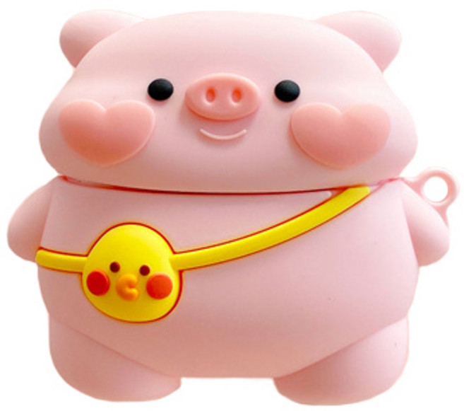 고지비 귀여운 꿀꿀이 캐릭터 에어팟프로 케이스, 에어팟 프로, 배낭돼지, 1개