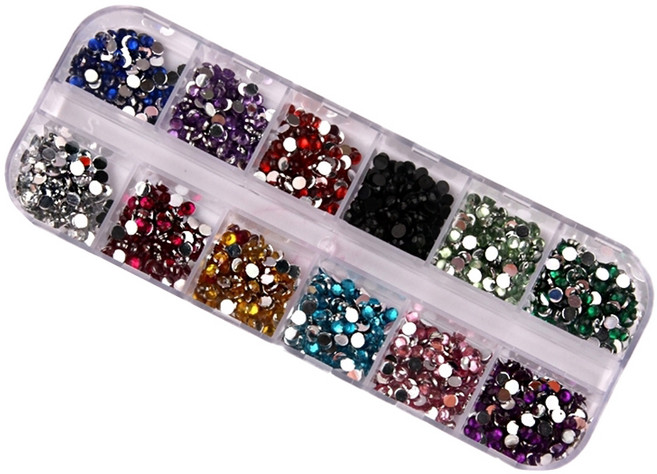 가팡 네일 큐빅 파츠 12종 2400p 세트 3mm STSA005, 02번, 1개