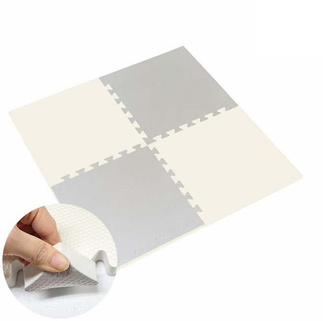 비앤씨 EVA 유아 퍼즐매트 1세트, 아이보리 + 그레이, 4개
