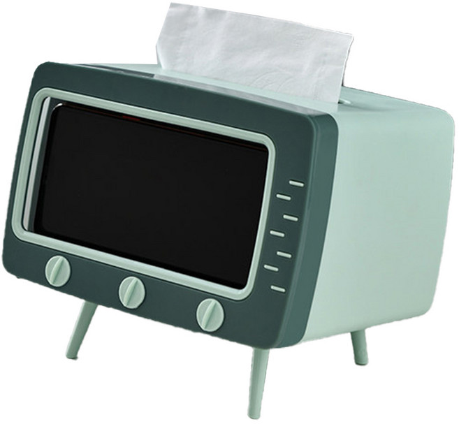 레트로 휴대폰 거치대 앤 티슈케이스 HA_01_03, 민트, 1개