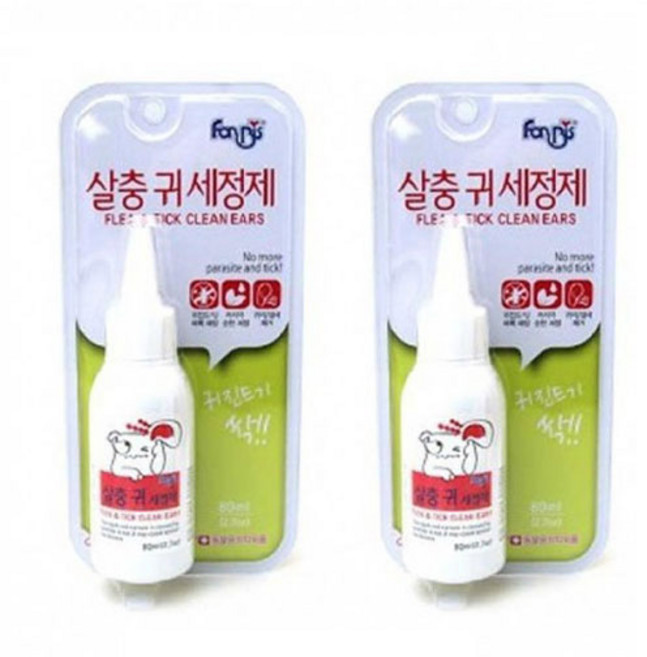 포비스 강아지 살충 귀 세정제, 80ml, 2개