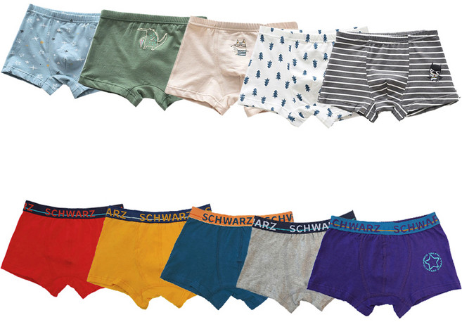 슈와츠코리아 남아용 드로즈 팬티 숲속 친구들 5종 + 무지개 5종 세트