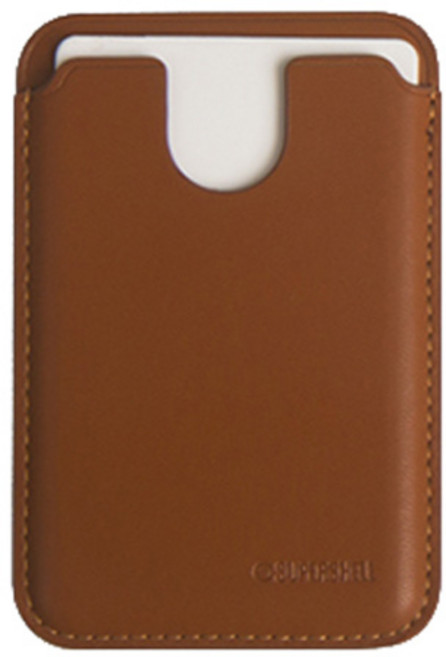 슈퍼쉘 맥세이프 아이폰 가죽 카드지갑 포켓 U형, 브라운, 1개