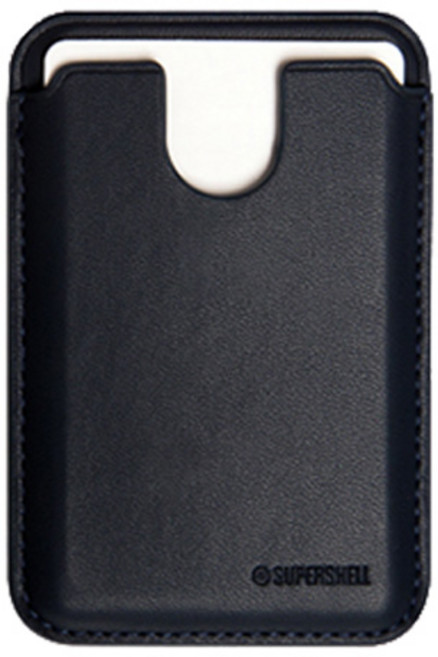슈퍼쉘 맥세이프 아이폰 가죽 카드지갑 포켓 U형, 네이비, 1개