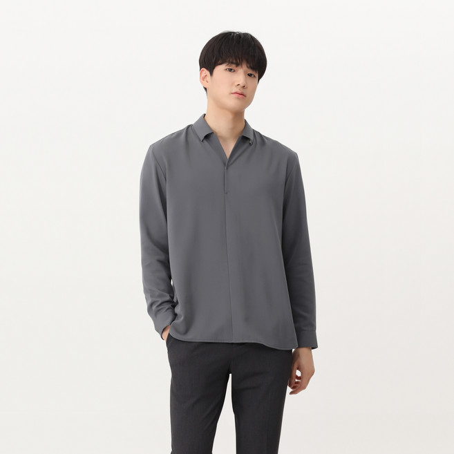 마인드브릿지 남성용 모달혼방 넥변형 풀오버 오버셔츠 MUWS6101