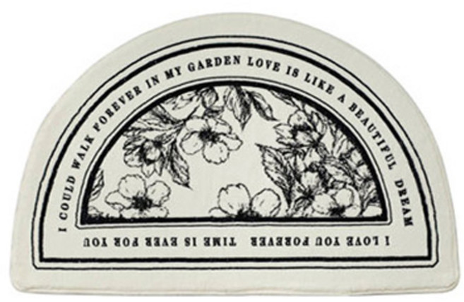 미스모네 루이즈 북유럽 빈티지 반원 발매트, A플라워