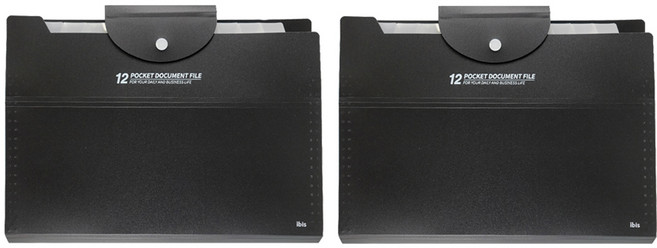 아이비스 12포켓 도큐먼트 파일, 블랙, 2개
