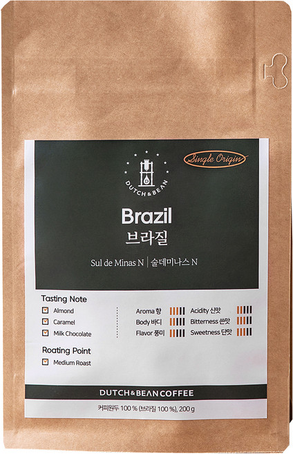 巴西南米納斯吉拉斯咖啡豆, 200g, 未研磨, 1入