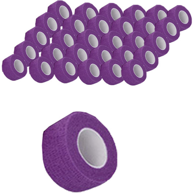 하이가이 고탄력 자가점착 코바 탄력 테이핑 압박붕대 퍼플 2.5cm, 1개, 48개입