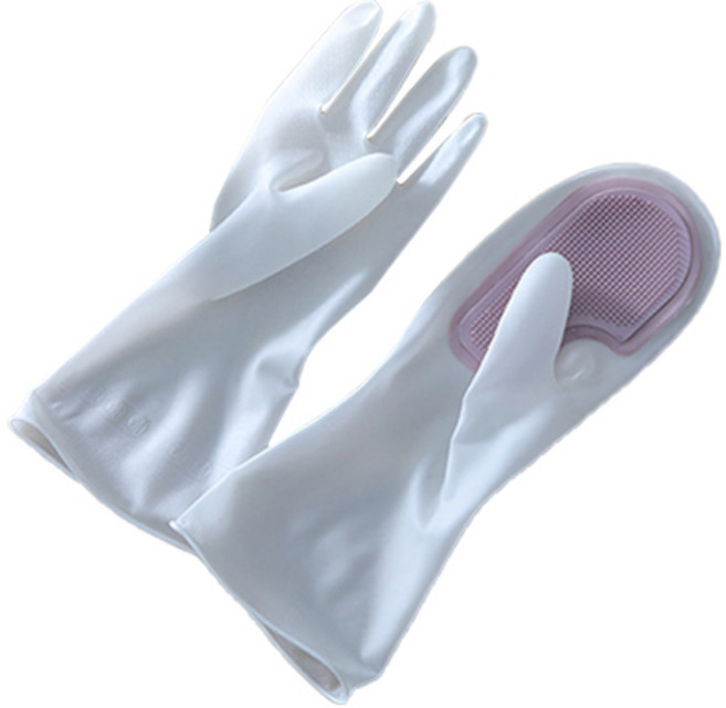 설거지 수세미 브러쉬 고무 장갑 M, 퍼플, 1세트, 중(M)