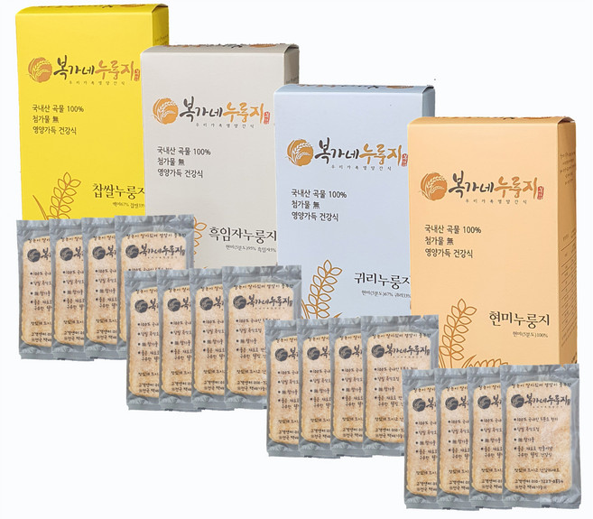복가네 누룽지 현미 120g + 귀리 120g + 흑임자 120g + 찹쌀 120g, 1세트, 1개