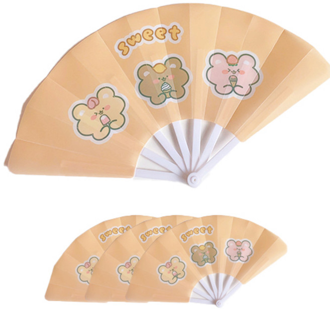 부러워서 나만 쳐다봐 여름 완소템 휴대용 접이식 부채, 스위트, 4개