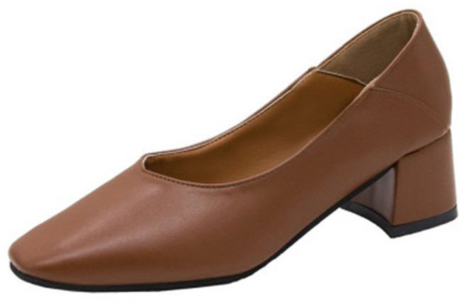 도도팩토리 쥴리첸 각진코 여성 미들 힐 구두