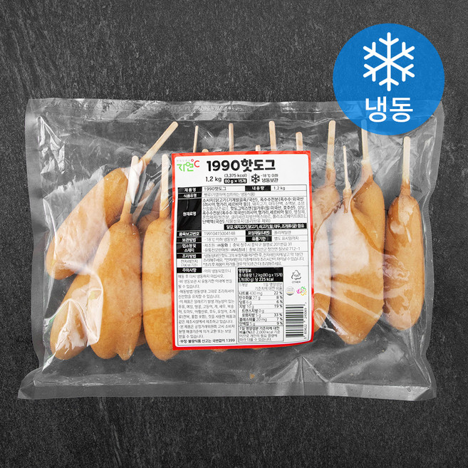 자연도씨 1990 핫도그 (냉동), 80g, 15개입, 1개