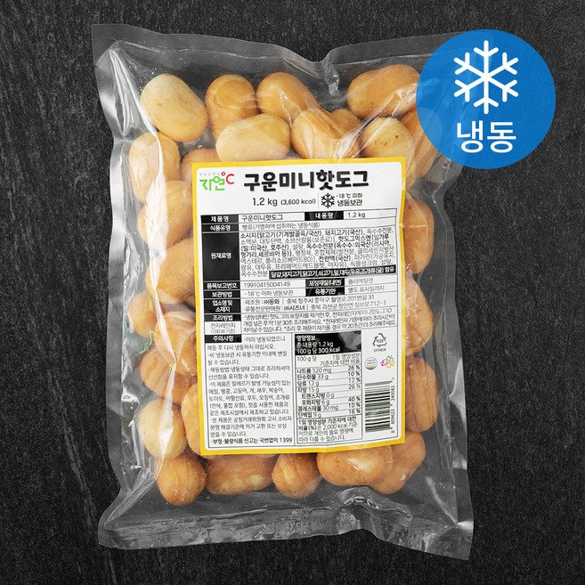 자연도씨 구운 미니 핫도그 (냉동), 1.2kg, 1개입, 1개