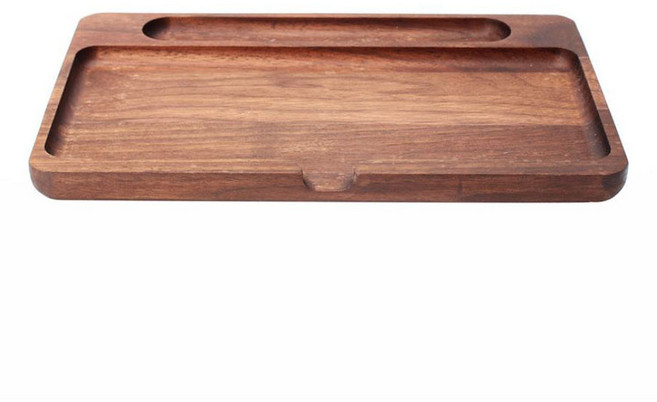 2포켓 우드 트레이 TR-BKWD2, 블랙월넛