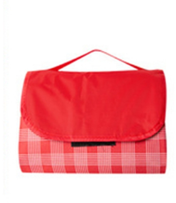 모모 레트로 접이식 휴대용 손잡이 피크닉 돗자리, 레드체크