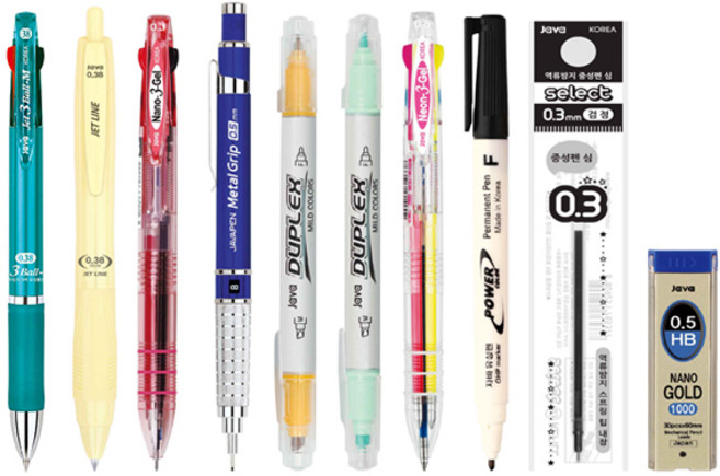 자바펜 스터디 문구세트, 민트(0.38제트3볼M), 1세트