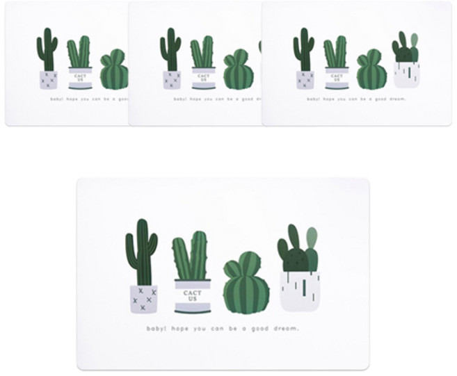 리비움 아티스트 식탁 테이블 매트 Rv-72152 4p, 선인장, 45 x 30 cm, 4개