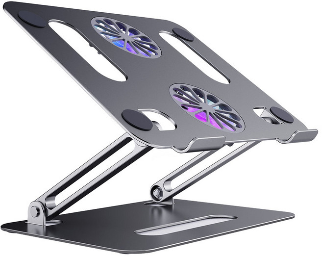 디알고 알루미늄 쿨러 노트북 스탠드 NTS04FAN, 그레이, 1개