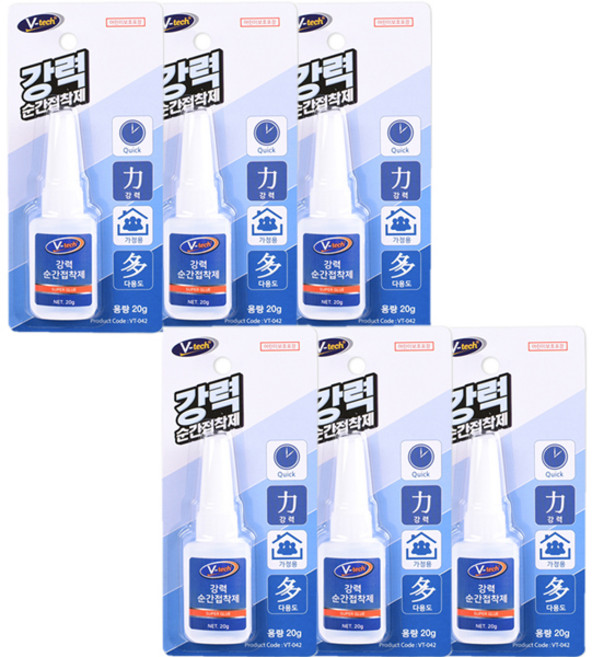 V-tech 瞬間膠 VT-042 20g, 6個