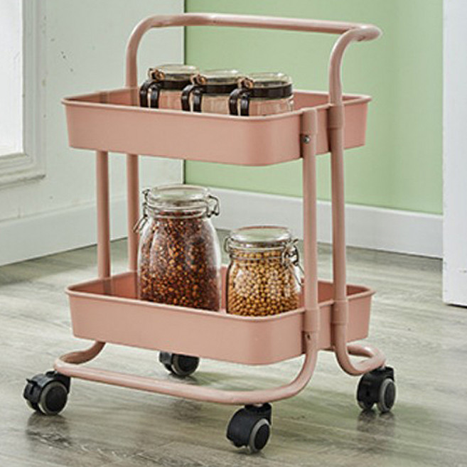 마음이음마켓 파스텔 핸드 트롤리, 핑크, 2단