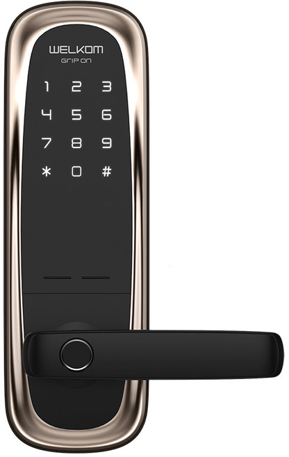 SOLITY Welkom GripOn 指紋辨識免鑽孔帶把手門鎖, WM-650B, 顧客自行安裝