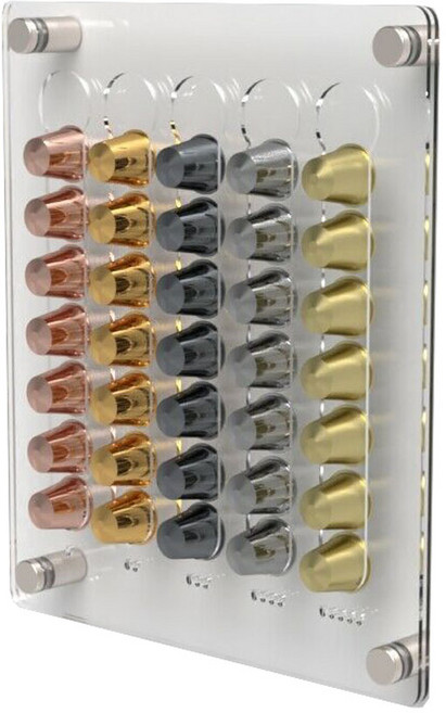 Frang on de Nespresso Dolce Gusto Vertuo illy 膠囊咖啡收納盒 相容支架 簡易壁掛架, 透明, 1個